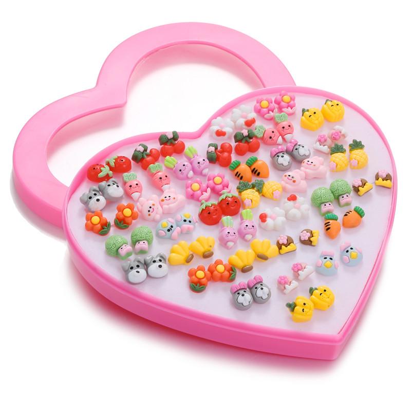 36 Pairs Non-allergenic Heart Box Earring Set - Fashionable, Non-repeating Designs for Women and Best Friends.