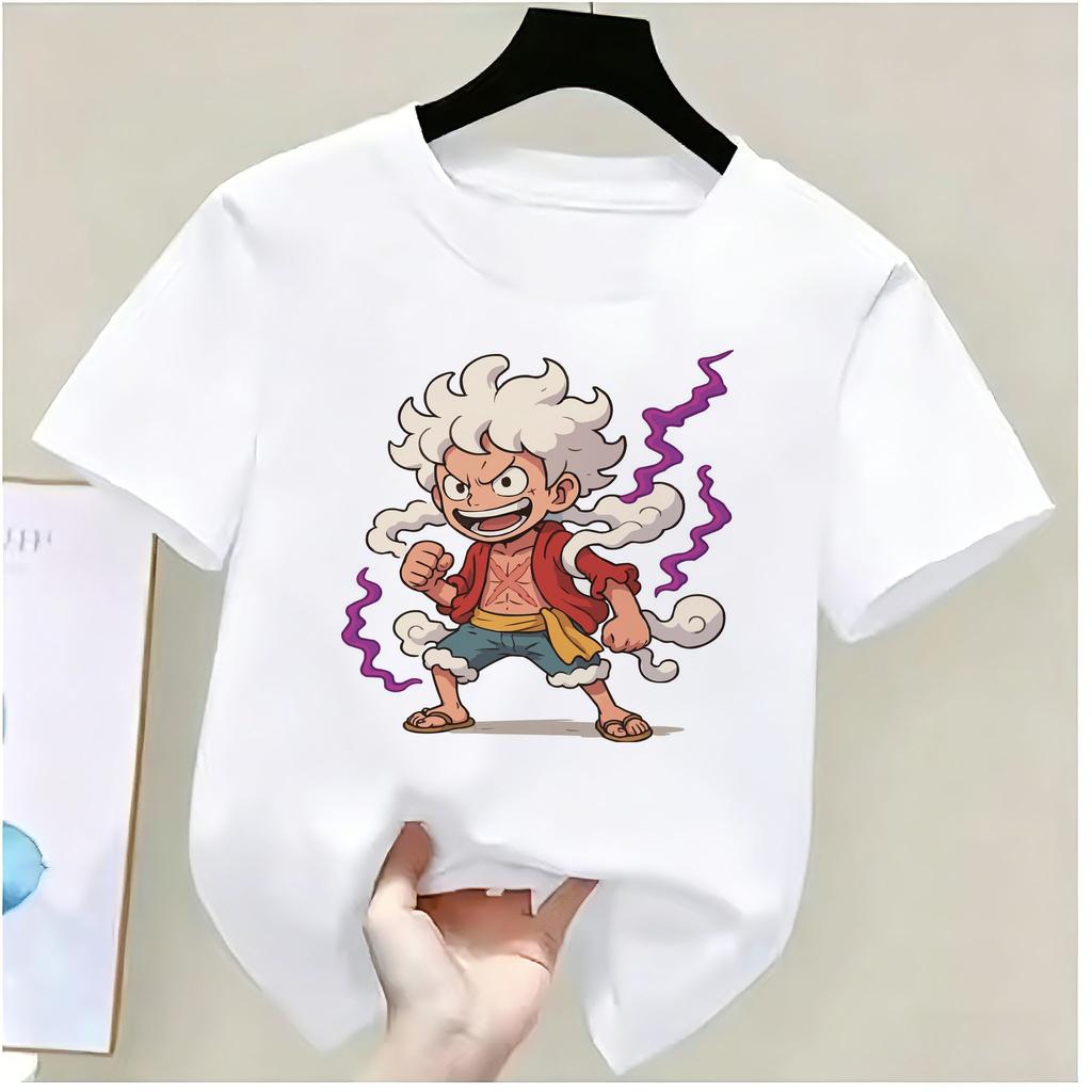 Summer New Arrival One Piece Pattern Tshirt unisex anime print casual shortsleeved fashionable streetwear top Y2K style