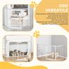 Self-Closing Dog Gate with Locking System, Metal and Plastic, 180x74.5 Cm, White