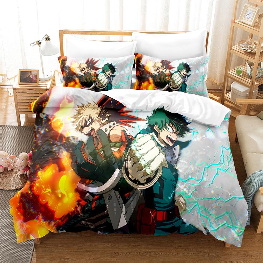 Japan Anime My Hero Academia 3D Printed Bedding Set Cartoon Duvet Covers Pillowcases Comforter Bedding Set Bedclothes Bed Linen