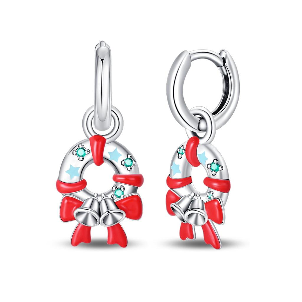 Red Series 925 Silver Apple Strawberry Cherry Rose Ladybug Wine Glass Earrings Fun Birthday Party Gifts