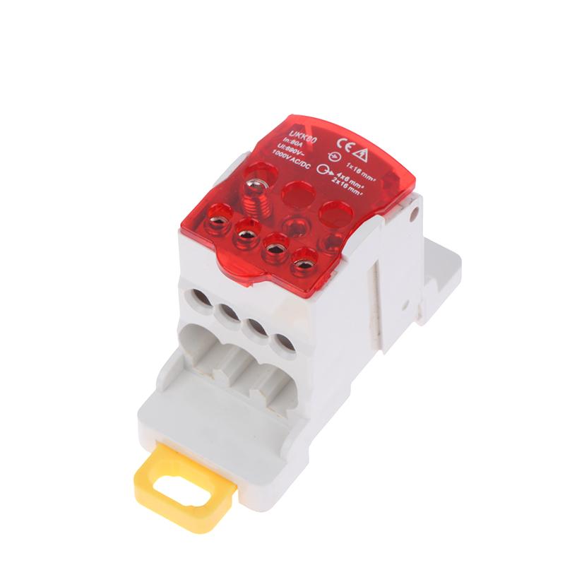 UKK80A Single-pole Splitter Box Large Current One Into Multiple Branch Line Terminal Rail Splitter 125A 160A 250A