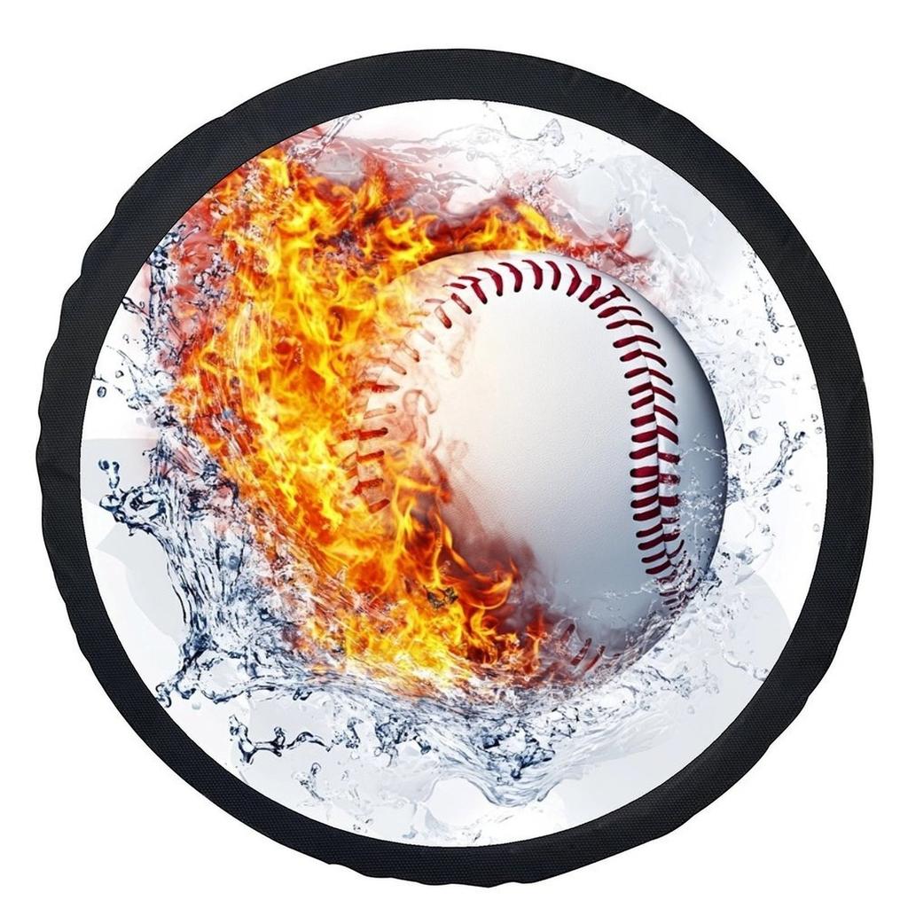 Flaming Baseball Tire Cover Universal Waterproof Spare Wheel Protection Cover for SUV