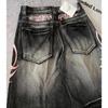 LUXEON Streetwear Y2K Popular Denim Shorts Tassels Design Vintage Shorts Man Hip Hop Fashion Harajuku Punk High Waist Wide Leg Pants