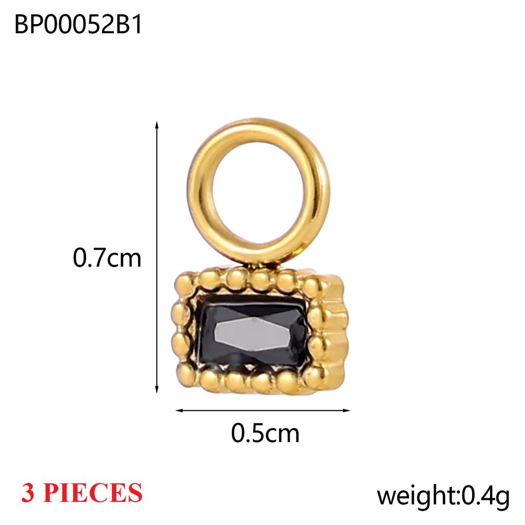 3PCS/LOT CARLIDANA Colorful Enamel Charms Gold Plated Stainless Steel Heart Moon Flower Zircon Pendants DIY Jewelry Making