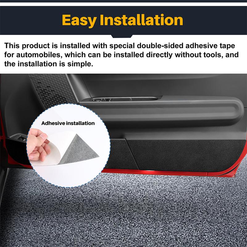 For Mini Cooper S F66 F67 2024 2025 Car Door Anti-Kick Mat Suede Leather Sticker Soil-Proof Children's Kick Pad Accessories