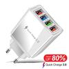 4-Port 3A USB Mobile Charger with LED - EU, US, UK Standards, Tablet-Compatible