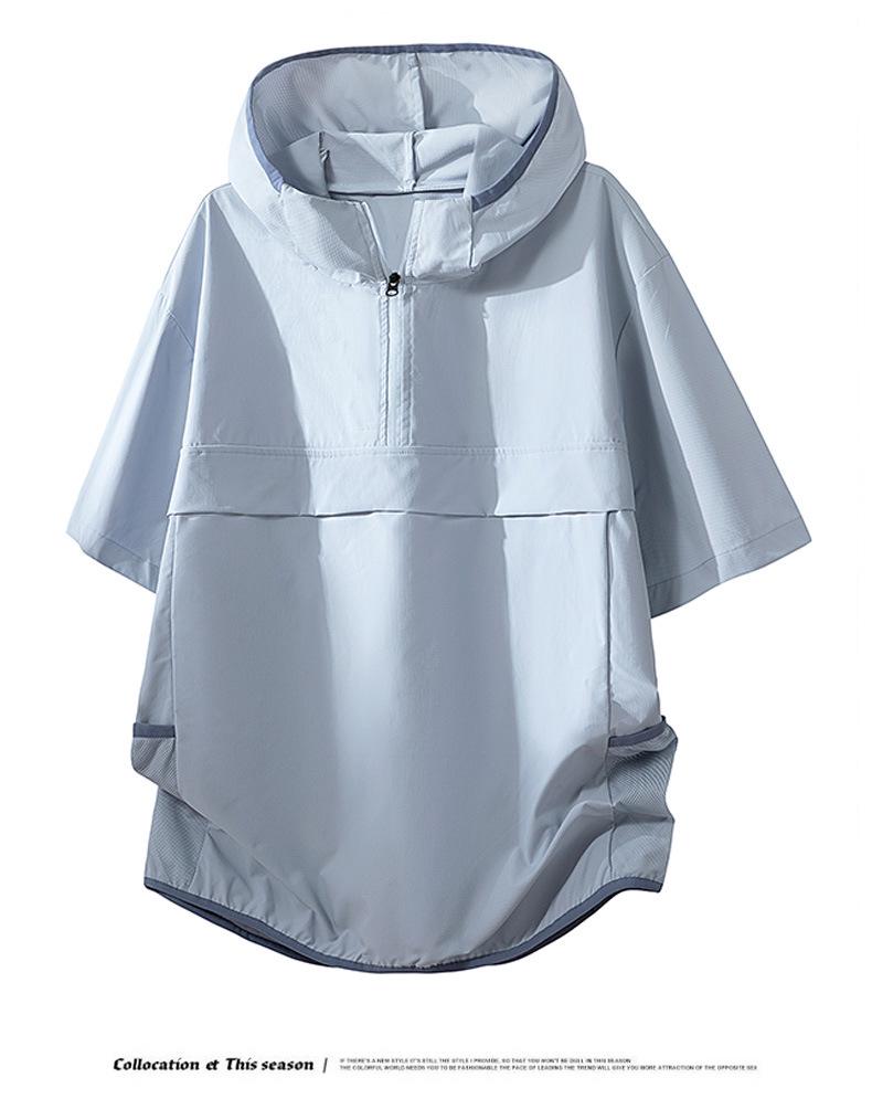 Men's Casual Hooded Half-Zip Short Sleeve T-Shirt & Shorts Set - Summer 2026 Trend