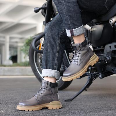 Stivali Moda Retrò Scarpe da Uomo Stivali in Pelle di Mucca Deserto Stile Britannico Casual Stivali in Vera Pelle da Uomo Antiscivolo Indossabili Stivali Motorizzati