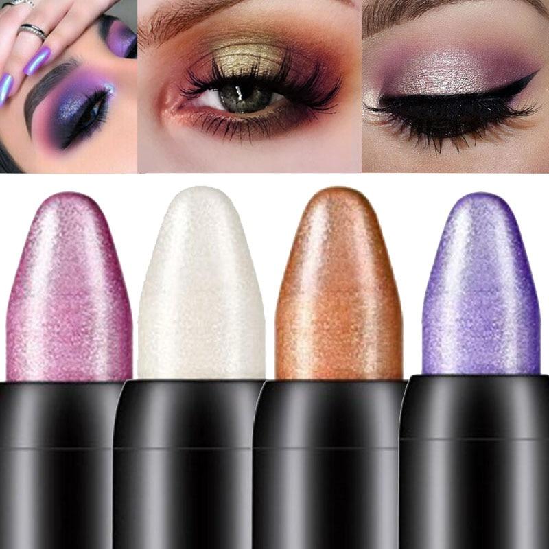 Matita Penna Gel Ombretto Impermeabile Perlescente Lucida per Occhi da Donna, Eyeliner, Stick Illuminante, Gel Eyeliner