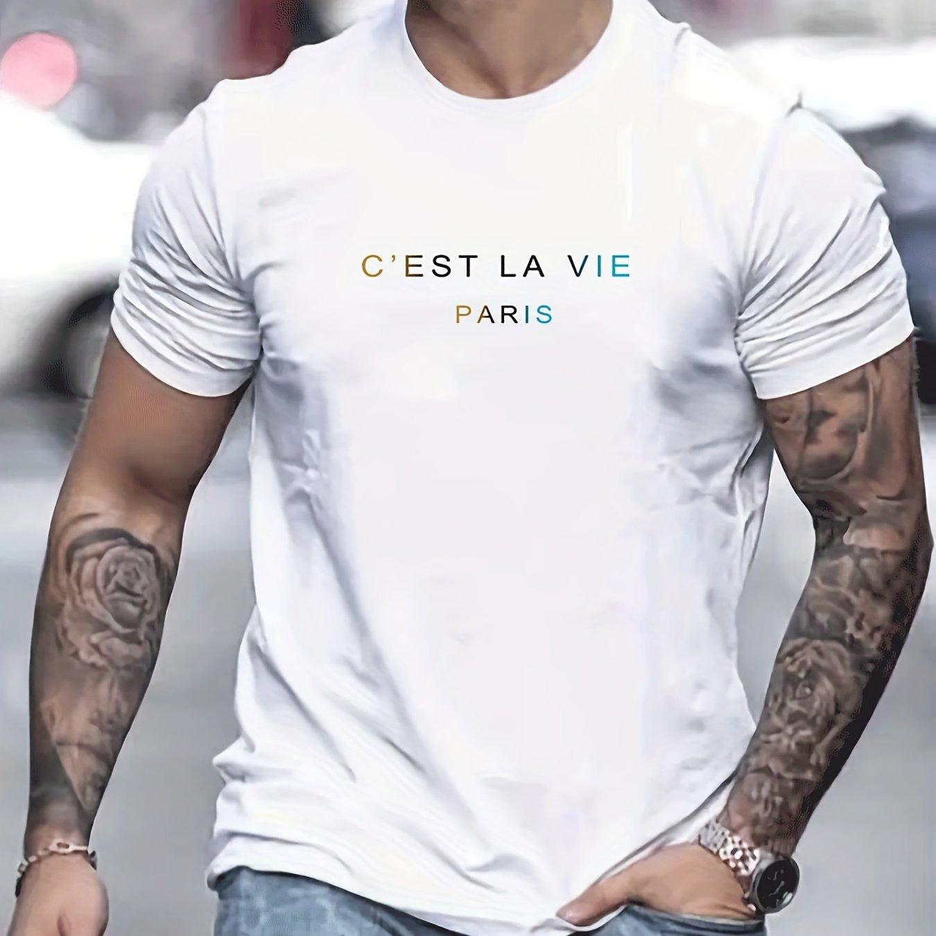 

Мужская летняя свободная посадка 100% хлопок cest La Vie PrintT-shirt Tops XXL