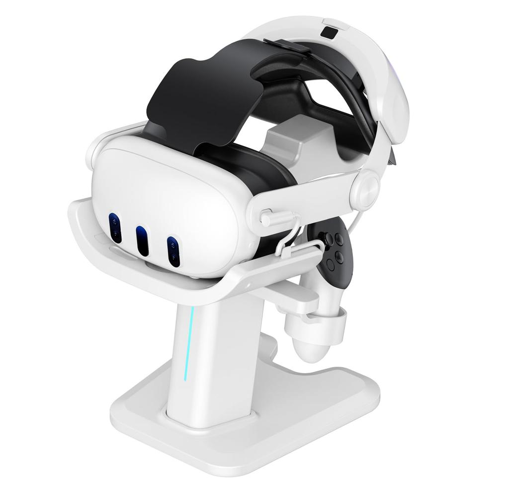 SHEAWA for Meta Quest 3 Charging VR With Indicator Accessories Stand, Holder, Compatible, Storage, Space-Saving, Stand, Light,