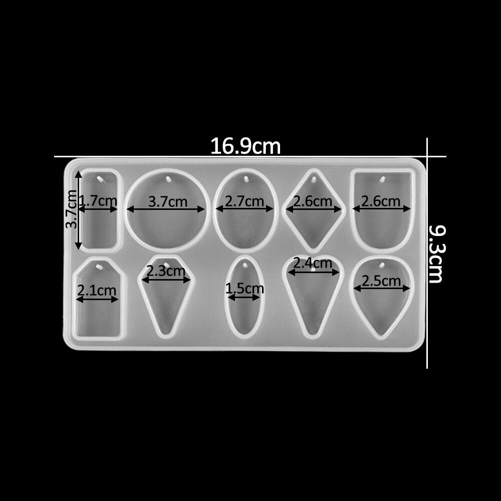 12 stk hjerteanheng Silikonstøping Epoksyformer sett UV-epoksyharpiksformer Verktøy for gjør-det-selv-smykker å lage funn, rekvisitasett