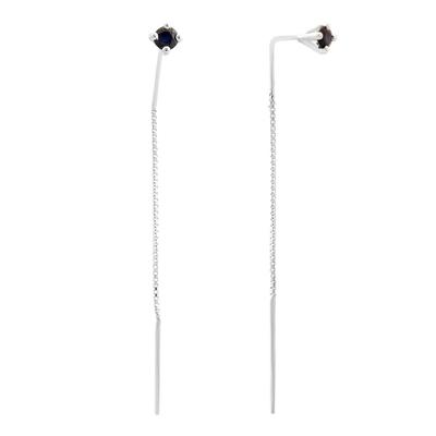 Silver Earrings with Natural Sapphire 0.755ct (2167556)