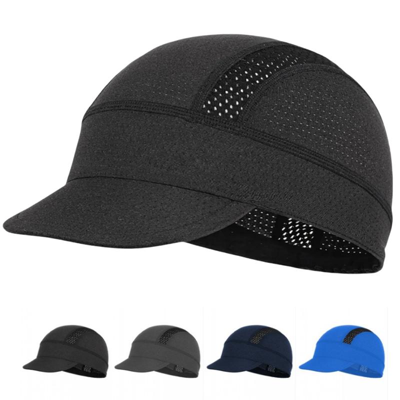 Summer Quick Dry Air Permeable Ventilated Mesh Under Helmet Cap Sports Cycling Bicycle Bike Mtb Hat Thin Small Brim Sweat-Wicking Baseball Cap