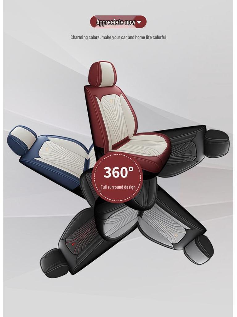 Breathable Perforated Leather Car Seat Cushion - Universal Full Coverage for All Seasons