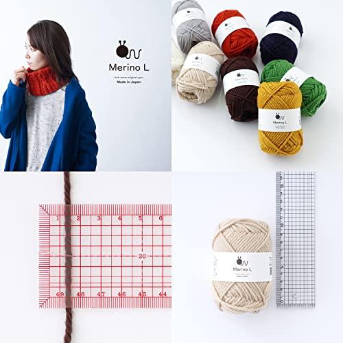 Knitworm Merino Yarn, 5 Balls, Large, Extra Thick, 40g (Approx. 56m), Made in Japan, 104 Red