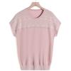 Summer Women's Ice Silk Short Sleeve T-shirt  Jacquard Round Neck Loose Casual Mom Outfit Thin Top