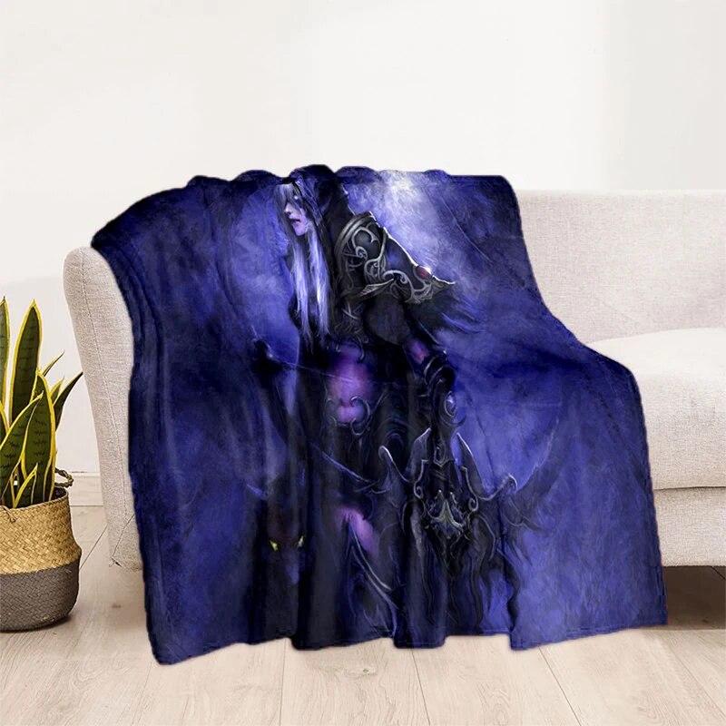 World of Warcraft Pattern Oversized Manta Sofa Bed Cover Soft and Hairy Blanket Plaid Soft Warm Flannel Throw Blankets Fans Gift