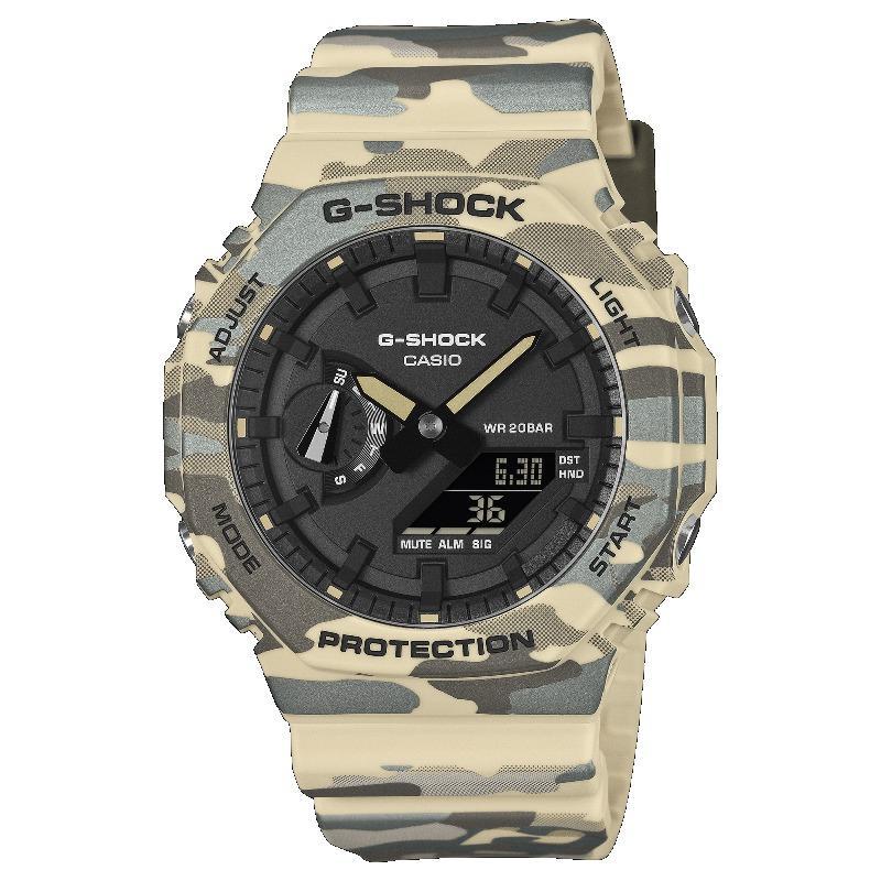 

Casio G-SHOCK Men s Resin 200M Water Resistant Analog Shock Resistant Quartz Watch GA-2100CM-5A коричневый