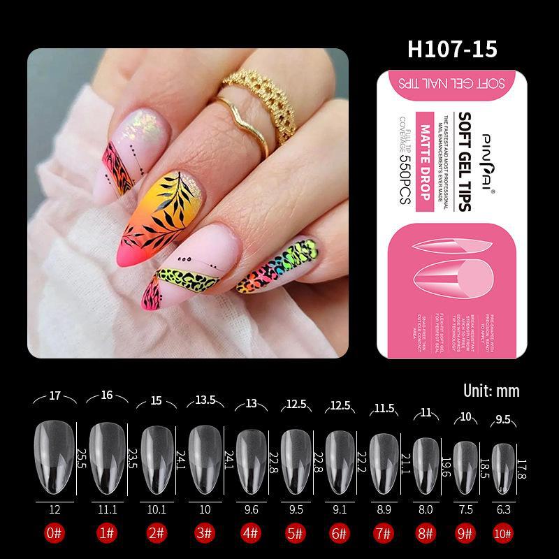 Frosted Fine Dog White Nail Art Tips - Ultra-thin Seamless False Nail Stickers