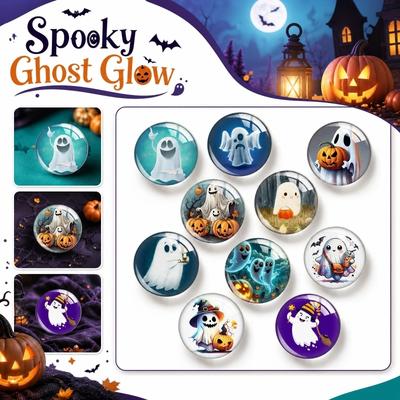 Halloween Ghost Refrigerator Magnets Set of 10 Decorative Cartoon Fridge Magnets for Home Office Locker Magnetic Surface Decoration