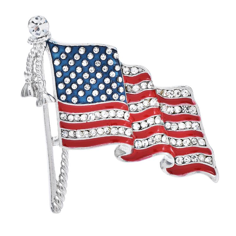 

Wuli&baby Броши с флагом США для женщин, унисекс, со стразами, эмалированные, броши-булавки с национальным флагом