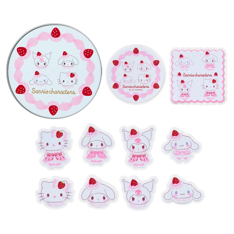 Металлическая коробочка Sanrio Набор наклеек Взбитые персонажи Sanrio 351792 & (Клубничный пирог)