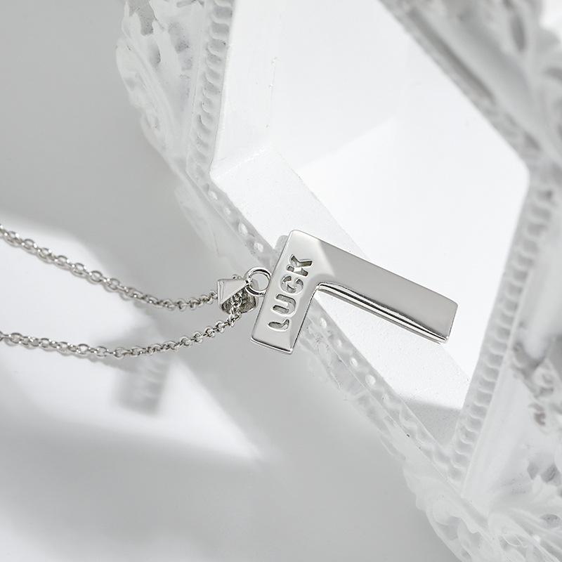 Couple LUCK Letter Necklace, Punk Stacked Wear Hollowed Out Personality Hip Hop Army Brand Week 7 Lucky Number Necklace
