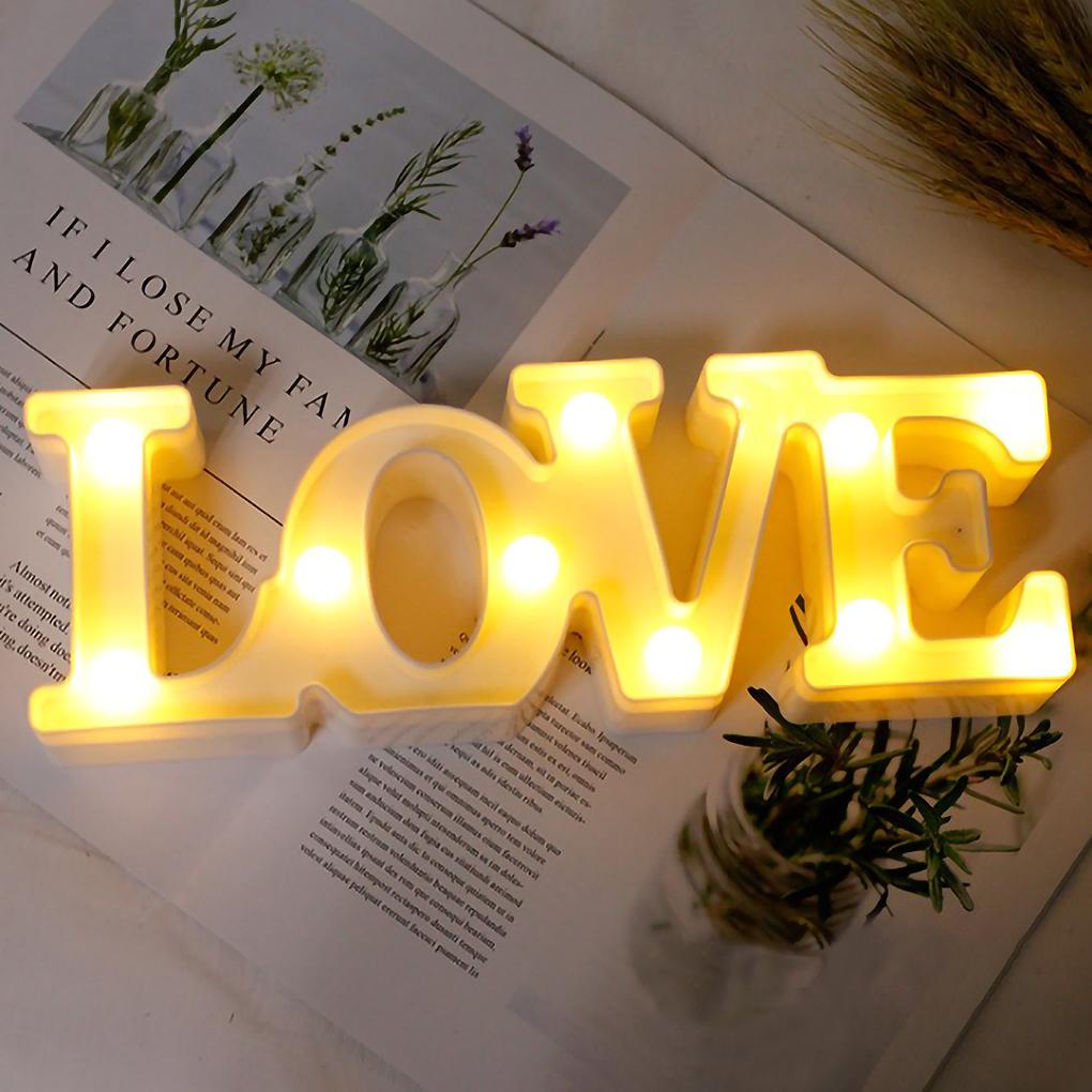 Night Light Letter Shape PVC Light Waterproof Decoration Hanging LED Lamp for Party Pub