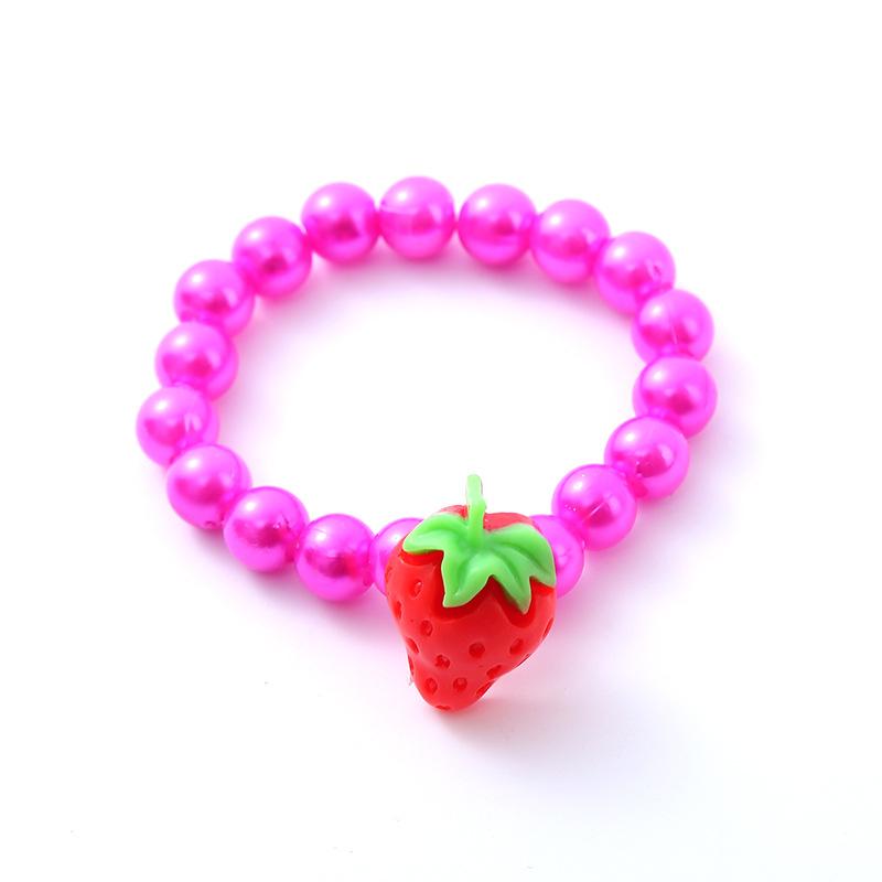 50Pcs/Pack Random Color Bracelet Cartoon Children Wooden Beads for Girl Birthday Party Favors Baby Shower Guest Gifts