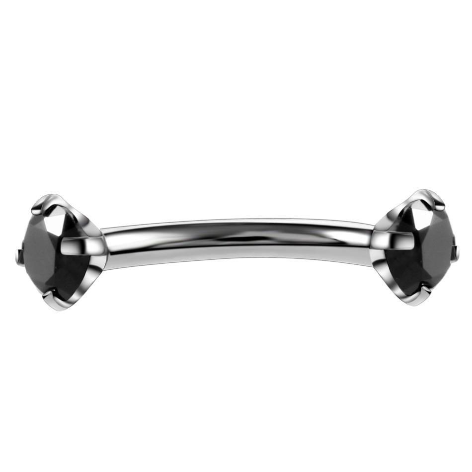 1 Stück Stahl Kristall Edelstein Augenbrauenring Tragus Helix Rook Ohrring Piercings Gebogener Bananenpiercing Lippen Helix Ringe Schmuck 16G