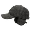 Classic Baseball Cap For Men With Letter Decor And Ear Protection For Winter Outdoor Activities