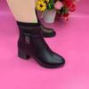Soft Leather Versatile Women's Boots Winter New Soft Bottom Soft Surface Thick Heel High Heel Fashion Boots Women's Fashion Boots
