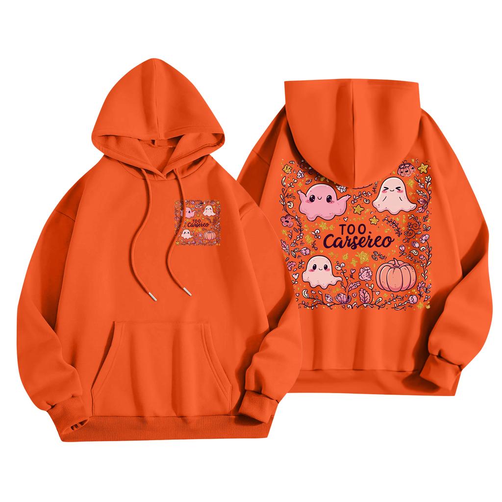 Children's Casual Fashion Halloween Print Long-Sleeved Hooded Sweatshirt