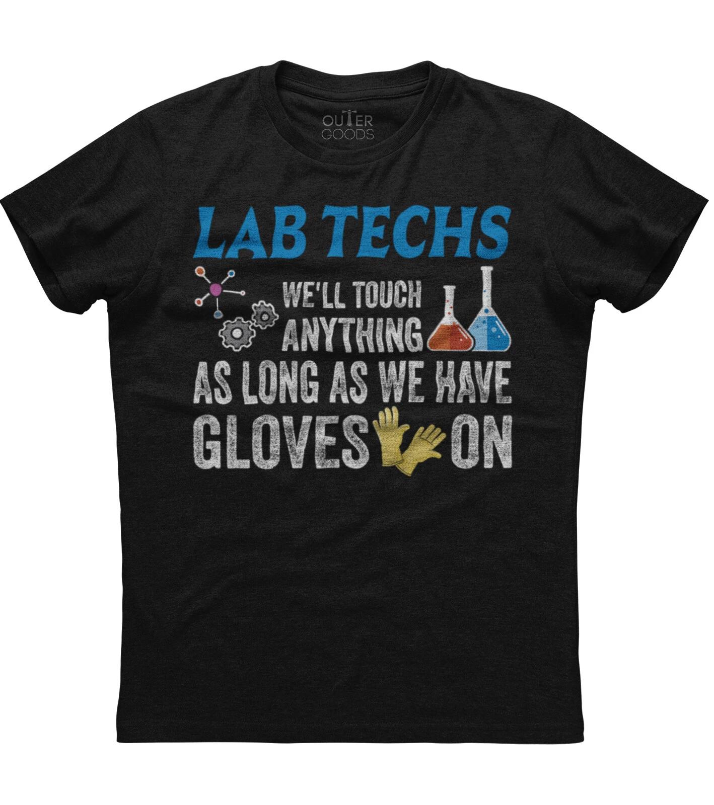 Lab Tech Chemistry Student s Laboratory Mens Short Sleeve Cotton Black T-shirt 4XL