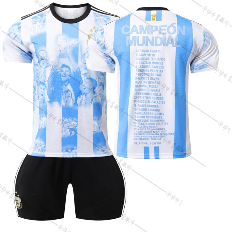 2023 Argentina Championship Commemorative Edition No. 10 Messi Football Jet 11 Di Maria Jersey Football Jet Set #16