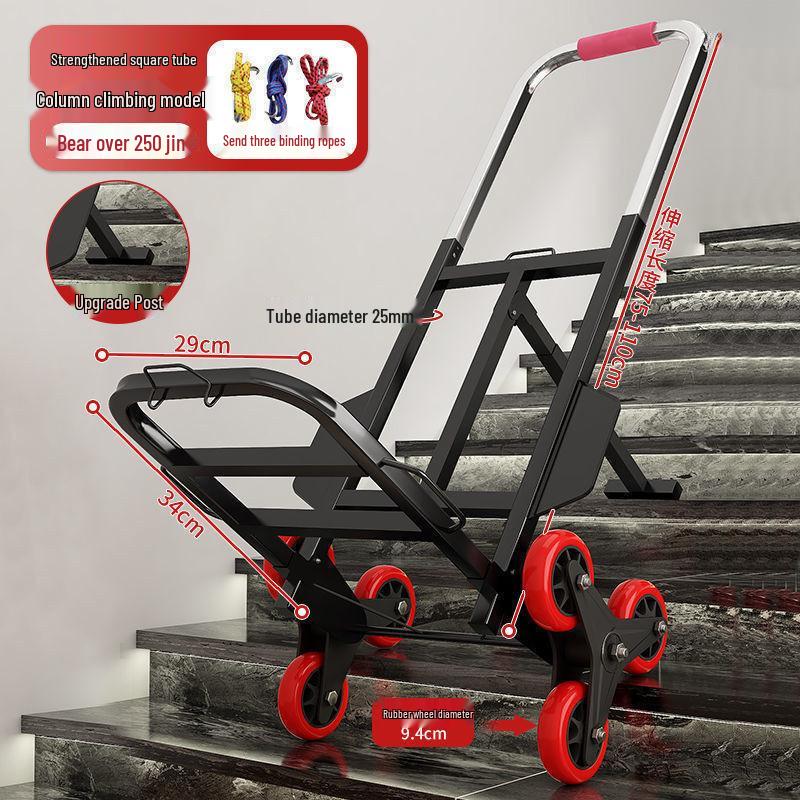 Carrello Manuale Pieghevole Portatile per Scale per Carichi Pesanti – Carrello Portabagagli Conveniente e Compatto