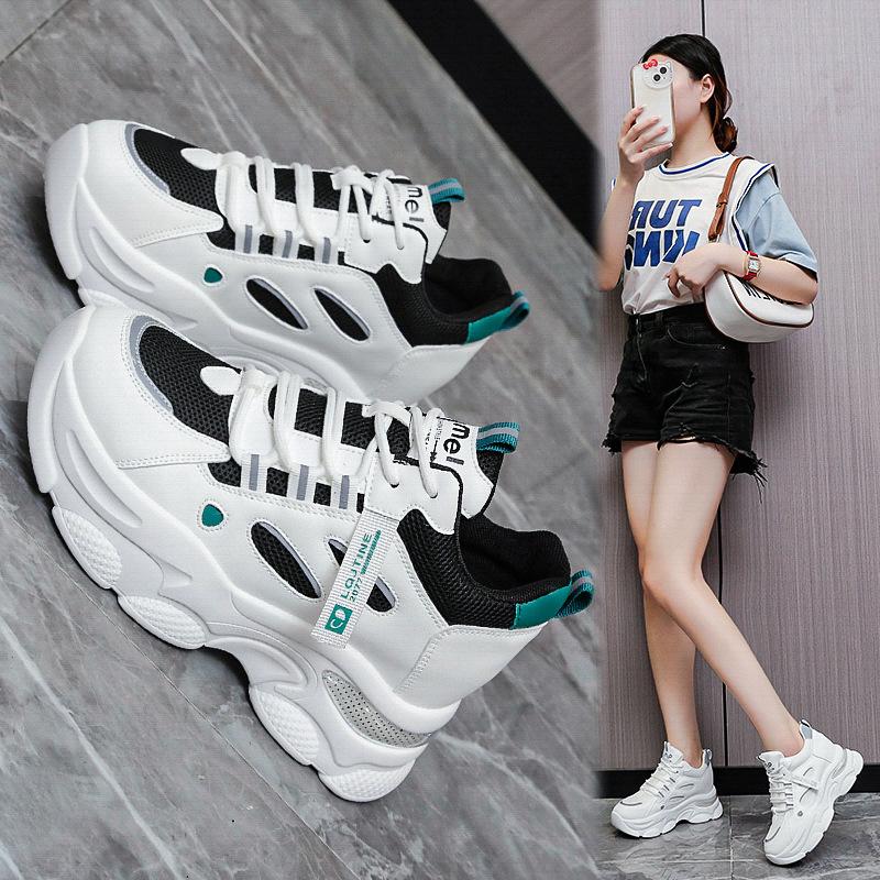 Inner height increase dad shoes women's 2025 new versatile small man thick sole comfortable breathable casual sports little white shoes