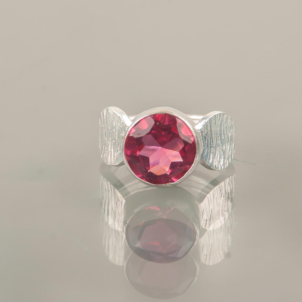 Natural Pink Tourmaline Gemstone 925 Sterling Silver Jewelry Handmade Boho Ring RR-1-38