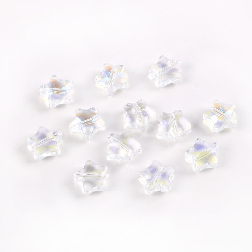 

8 мм постепенное изменение трехмерная пентаграмма стеклянные бусины золотые звезды россыпью бусины своими руками бусины антикварная шпилька ожерелье аксессуары 20 pieces