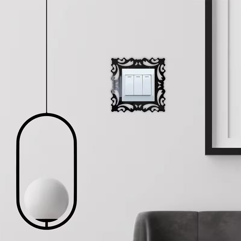 4/8 Stück 3D Spiegel Wandaufkleber Selbstklebend Lichtschalter Abdeckung Aufkleber an der Wand Haus Zimmer Dekoration Rahmenform