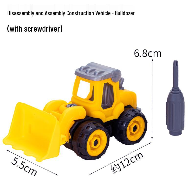 Construction Vehicle Cake Toppers: Excavator, Bulldozer, Roadblock Inserts, Figurines for Boys' Birthday