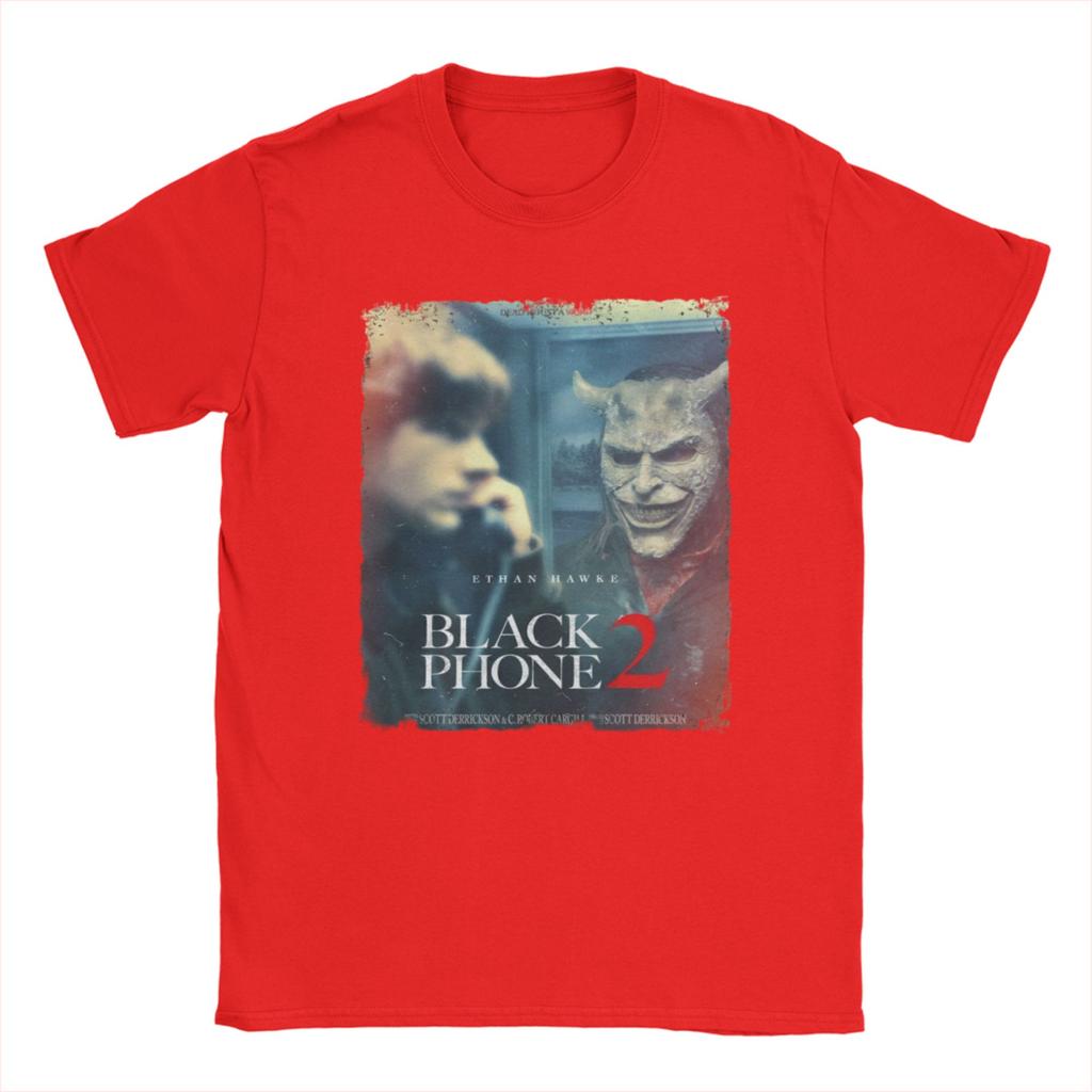 2025 Black Phone 2 Movies Poster T-Shirt  Leisure T-Shirts Short-Sleeve Tops Summer 100 Cotton Comfortable 5XL 6XL Clothing