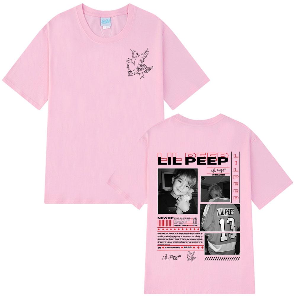 Rapper Lil Peep Crybaby Hellboy 2025 T-shirt Vintage Hip Hop T Shirt Men Women Clothing Cotton Oversized Short Sleeve T-Shirts
