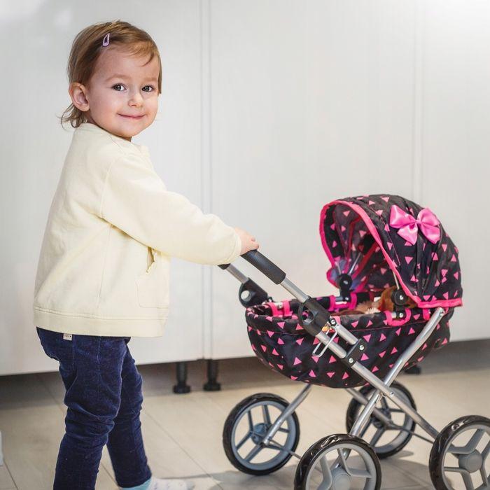 Poussette Landau Pour Poupée Avec Capote Réglable, Roues Souples Et Cadre Aluminium - Kinderplay (KP0260R)