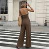 Monos de Una Pieza Para Mujer Elegantes Cuello en V Sin Mangas Cuello Halter Pierna Ancha Mono Vacaciones Casual Verano 2026 Atuendos