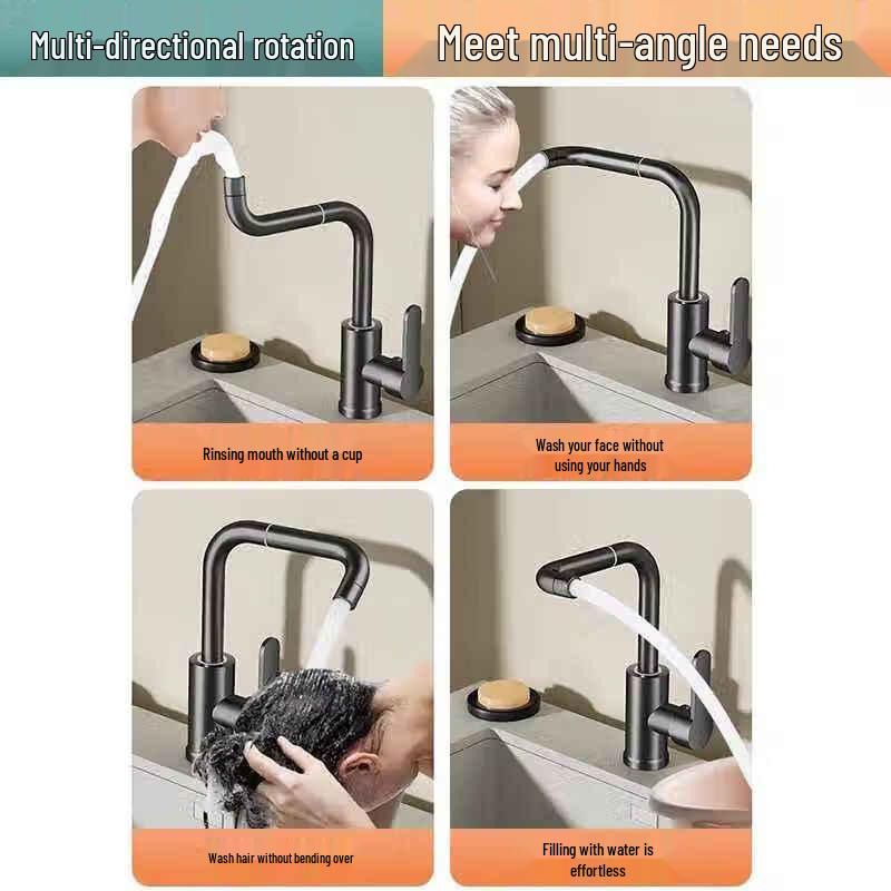MIAOQIAO Bright Silver Single Cold Swivel Bathroom Basin Faucet