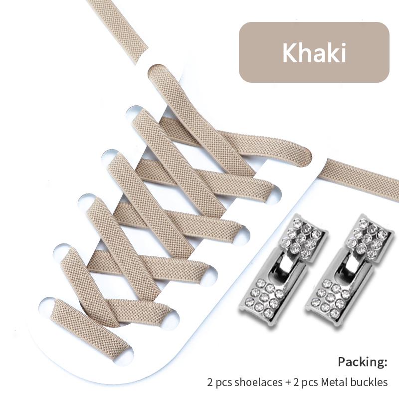 No Tie Shoe Laces Luxurious Diamond Cross Locks Shoelaces Without Ties Elastic Shoe Laces Sneakers Kids Adult Shoes Accessories