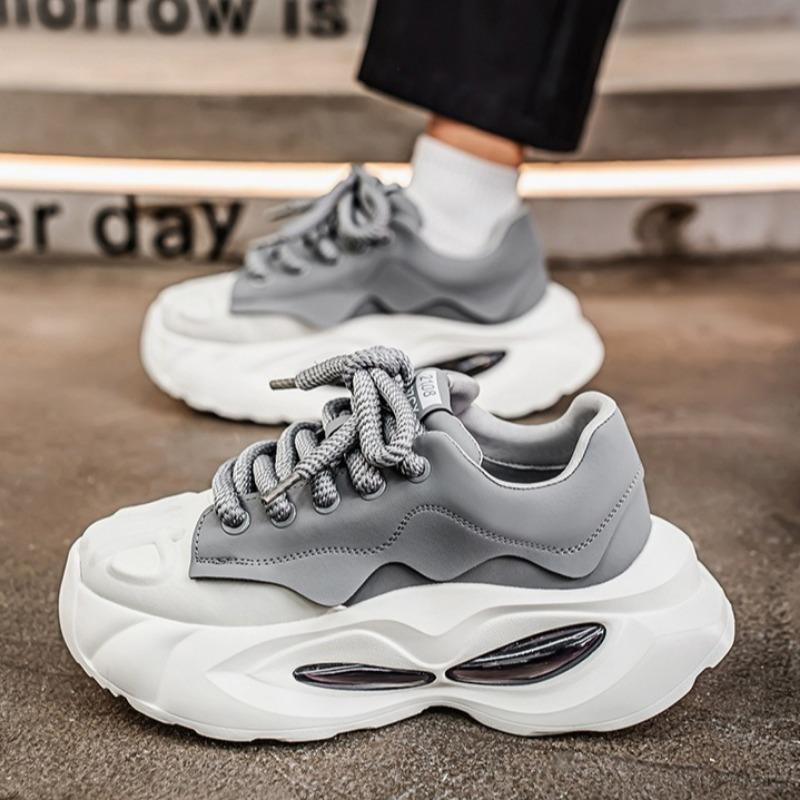 Fashion Fashion Chunky Men Designer Shoes Autumn Microfiber Leather Sneakers Korean Student Youth Men's Vulcanized Shoes Zapatos Hombre